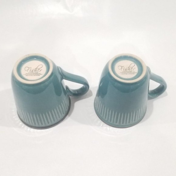 Fisher - Stoneware Mugs - Teal - 2 each - Picture 4 of 11